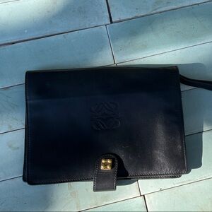 Loewe Black Leather Clutch